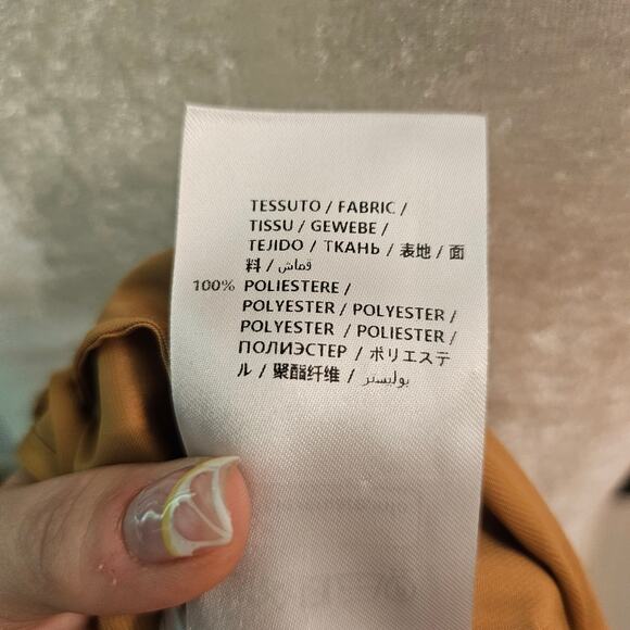 NWT Stella Mccartney Gold Satin Pleated Lace Up Midi Dress $1225 Sz IT 40 US 4 - Picture 11 of 13